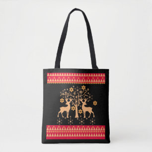 Christmas deer tote bag