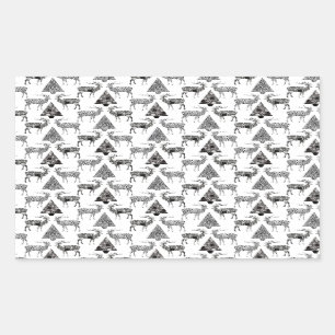 Christmas Deer & Trees Rectangular Sticker