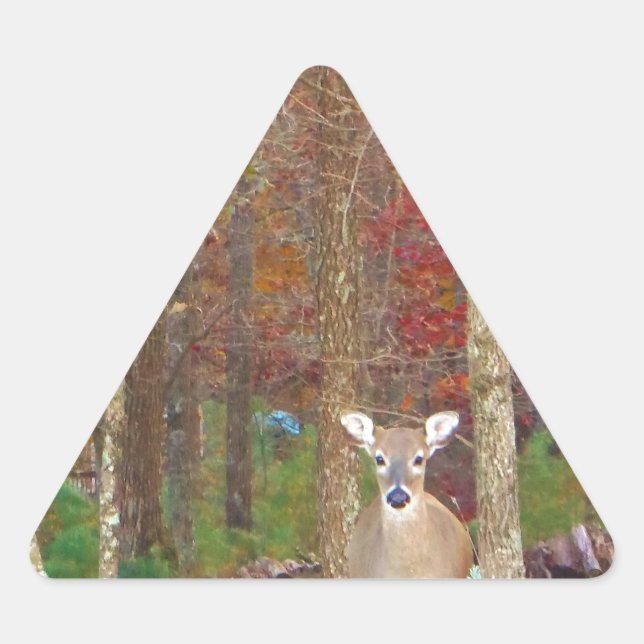 Christmas Deer Triangle Sticker (Front)