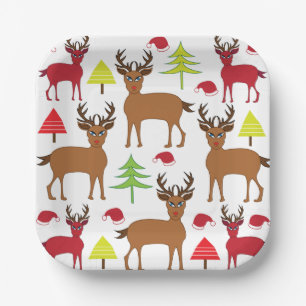 Christmas Deer Winter Holiday  Paper Plate