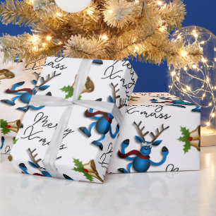 Christmas deer wrapping paper