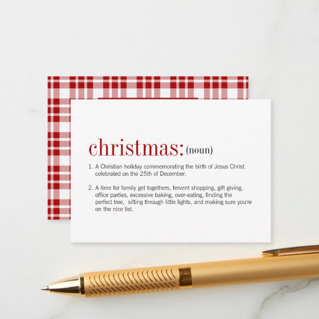 Christmas Definition Holiday Mini Holiday Cards (Front/Back In Situ)