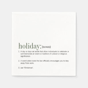 Christmas Definition Holiday Napkin