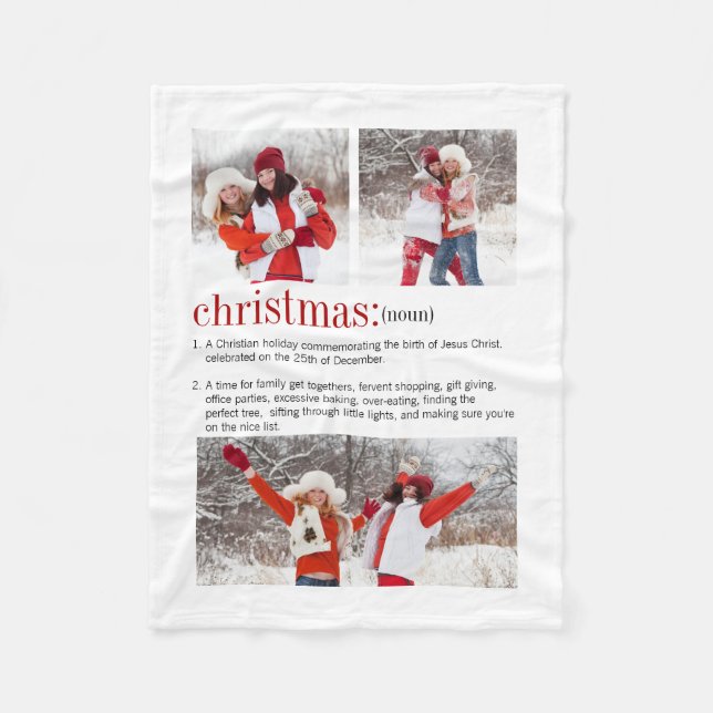 Christmas Definition Photo Holiday Fleece Blanket (Front)