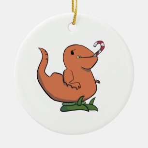 Christmas Deinonychus with Booties Ornament
