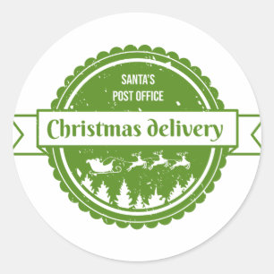 christmas delivery badge classic round sticker