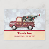 Christmas Delivery Truck with Xmas Tree Thank You