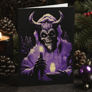 Christmas Demon Horned Skull Gothic Horror Holiday Card