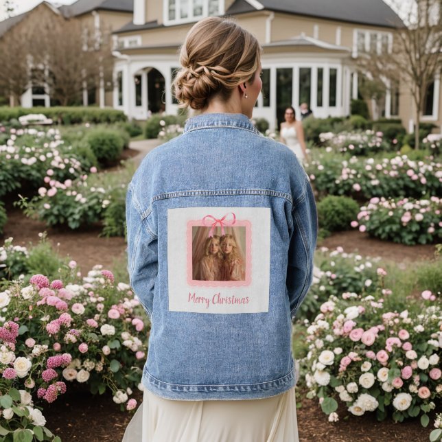 Christmas Denim Jacket Custom Family Keepsake (Wedding Back)