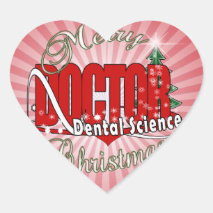 CHRISTMAS Dental Science Heart Sticker