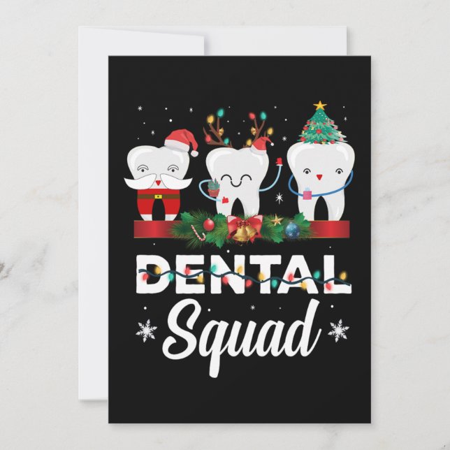 Christmas Dental Squad Clothing Funny Xmas Dentist Holiday Card (Front)