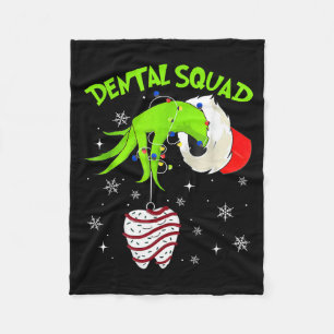 Christmas Dental Squad Cute Dentist Dental Hygieni Fleece Blanket