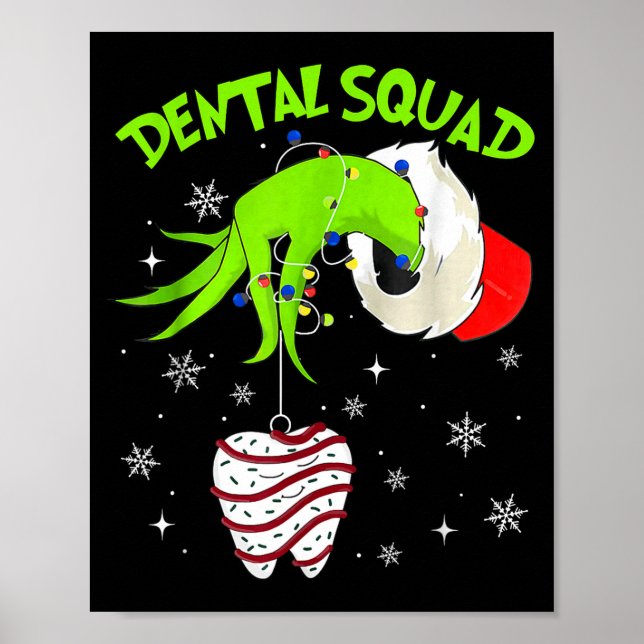 Christmas Dental Squad Cute Dentist Dental Hygieni Poster (Front)