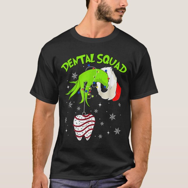 Christmas Dental Squad Cute Dentist Dental Hygieni T-Shirt (Front)