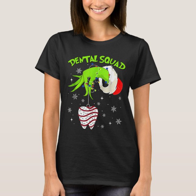 Christmas Dental Squad Cute Dentist Dental Hygieni T-Shirt (Front)