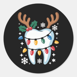 Christmas Dental Squad Dental Lab Hygienist 1 Classic Round Sticker