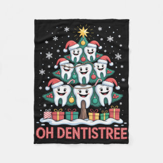 Christmas Dental Squad Oh Dentistree  Fleece Blanket
