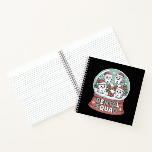 Christmas Dental Squad Snow Globe Cute Holiday Notebook