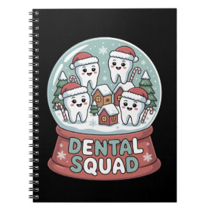 Christmas Dental Squad Snow Globe Cute Holiday Notebook