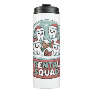 Christmas Dental Squad Snow Globe Cute Holiday Thermal Tumbler