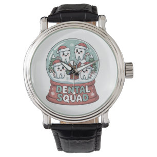 Christmas Dental Squad Snow Globe Cute Holiday Watch