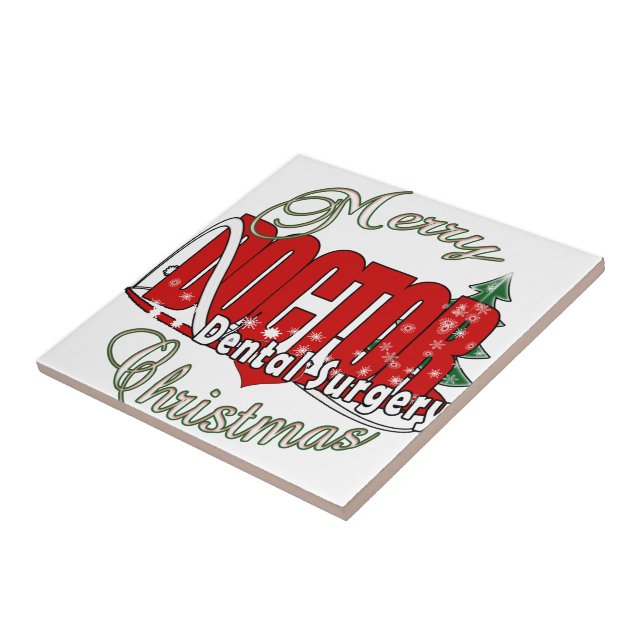 CHRISTMAS Dental Surgery Ceramic Tile (Side)