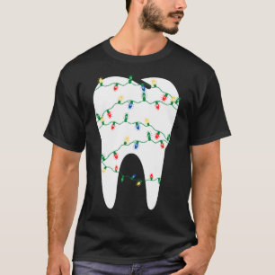 Christmas Dentist Dental Tooth in Christmas Lights T-Shirt