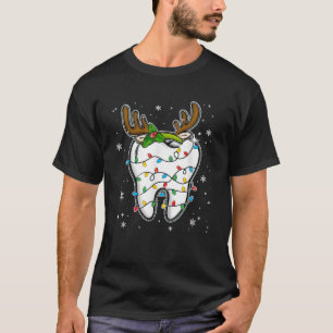 Christmas Dentist Dental Tooth Light Xmas  T-Shirt