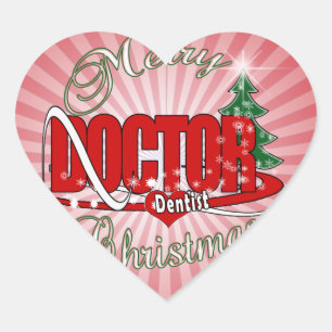 CHRISTMAS DENTIST DOCTOR HEART STICKER