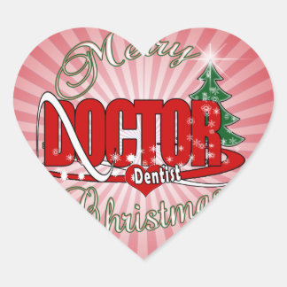 CHRISTMAS DENTIST DOCTOR HEART STICKER