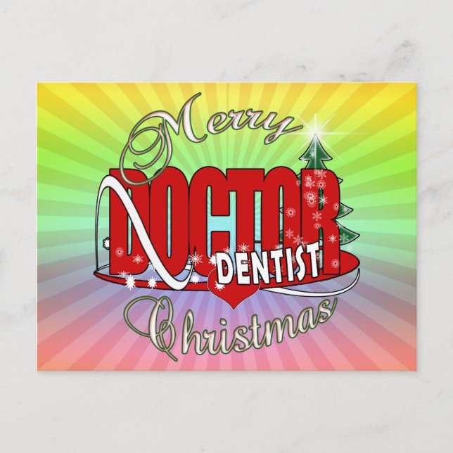CHRISTMAS DENTIST HOLIDAY POSTCARD (Front)