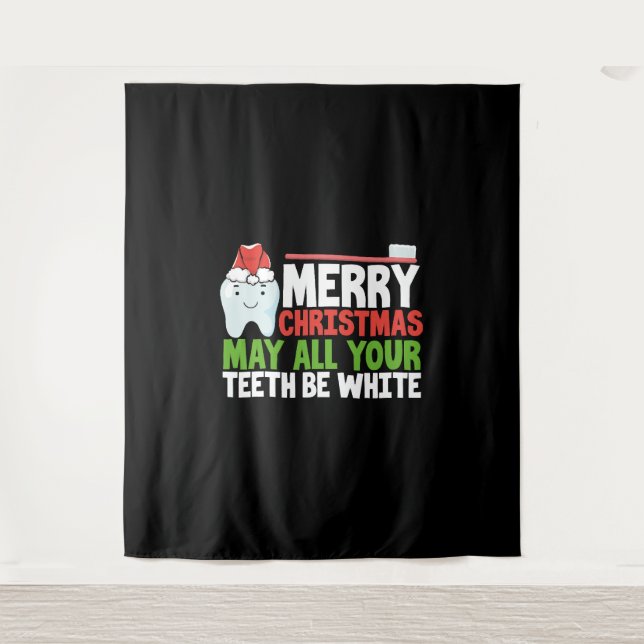 Christmas Dentist Shirts Christmas Dental Shirt Tapestry (Front)