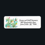 Christmas Desert Southwest Cactus Cacti Address Return Address Label<br><div class="desc">This design was created though digital art. It may be personalized in the area provide or customizing by choosing the click to customize further option and changing the name, initials or words. You may also change the text color and style or delete the text for an image only design. Contact...</div>