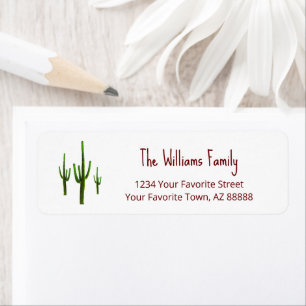Christmas Desert Southwest Cactus Return Address Label