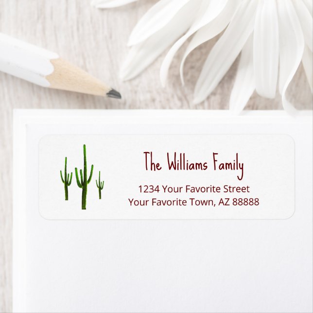 Christmas Desert Southwest Cactus Return Address Return Address Label (Insitu)