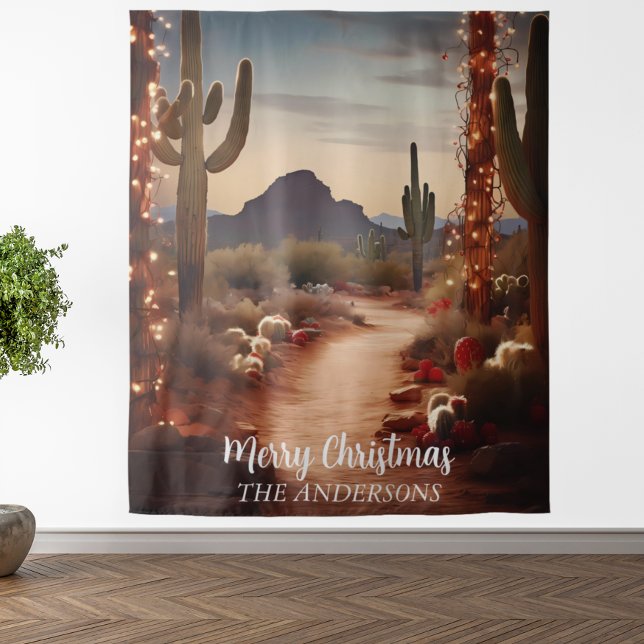 Christmas Desert Southwest Holiday Photo Backdrop Tapestry (Creator Uploaded)