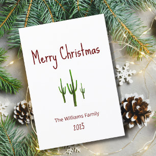 Christmas Desert Southwest Saguaro Cactus  Holiday Card