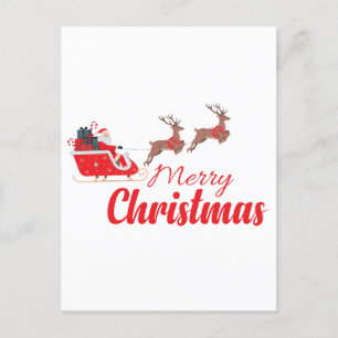 Christmas design and reindeer postcard