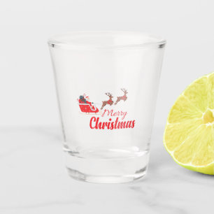 Christmas design and reindeer shot glass