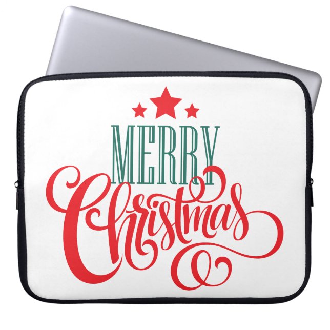 Christmas design and stars laptop sleeve (Front)