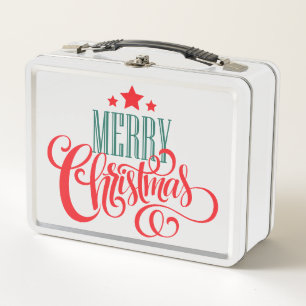 Christmas design and stars metal lunch box