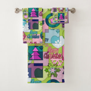 Christmas design bath towel set