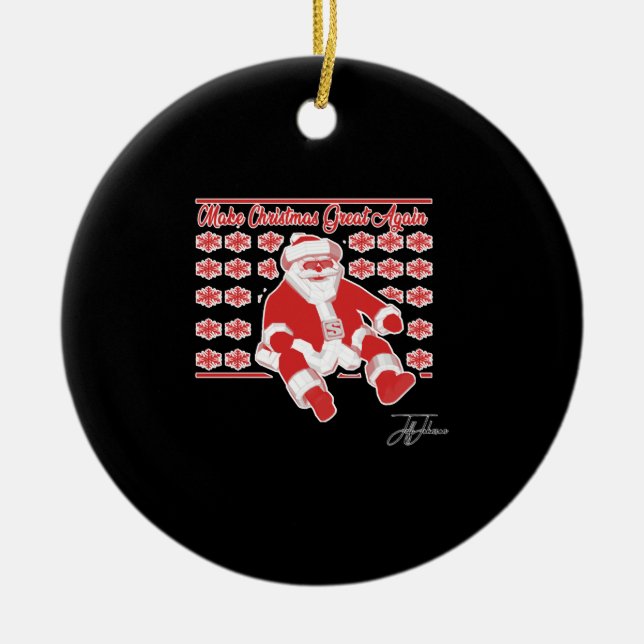 Christmas Design by Jeff Johnson Ceramic Ornament (Front)