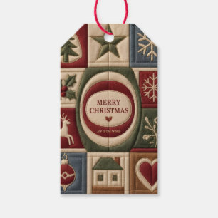 Christmas design, Handmade Heirloom Quilt holiday Gift Tags