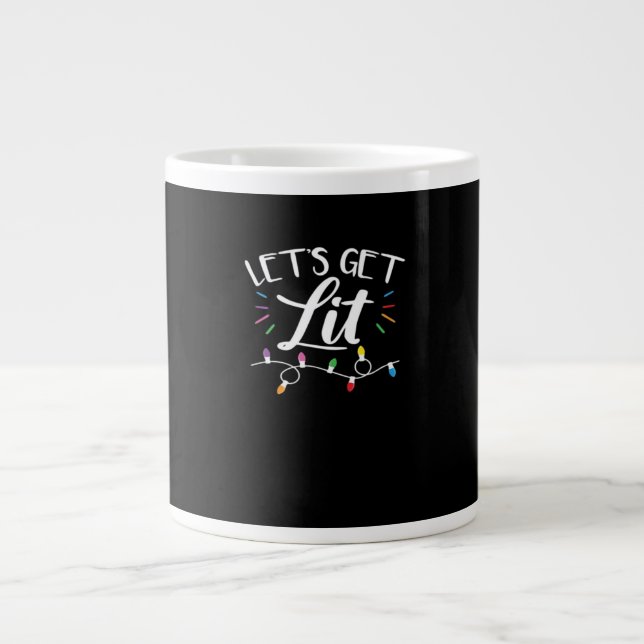 Christmas Design - Let's Get Lit Large Coffee Mug (Front)