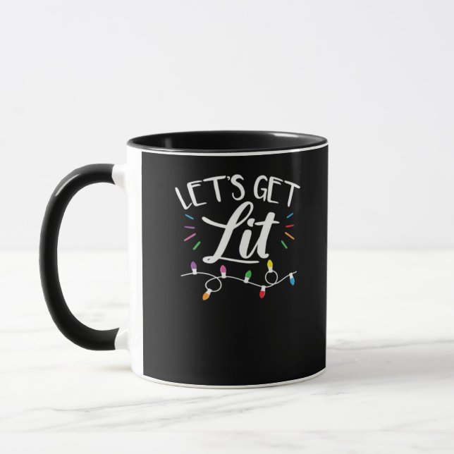 Christmas Design - Let's Get Lit Mug (Left)