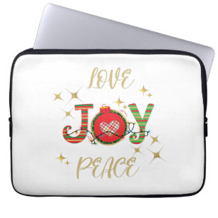 CHRISTMAS DESIGN LOVE JOY PEACE WITH CHRISTMAS LIG LAPTOP SLEEVE