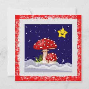 Christmas design mushrooms  invitation