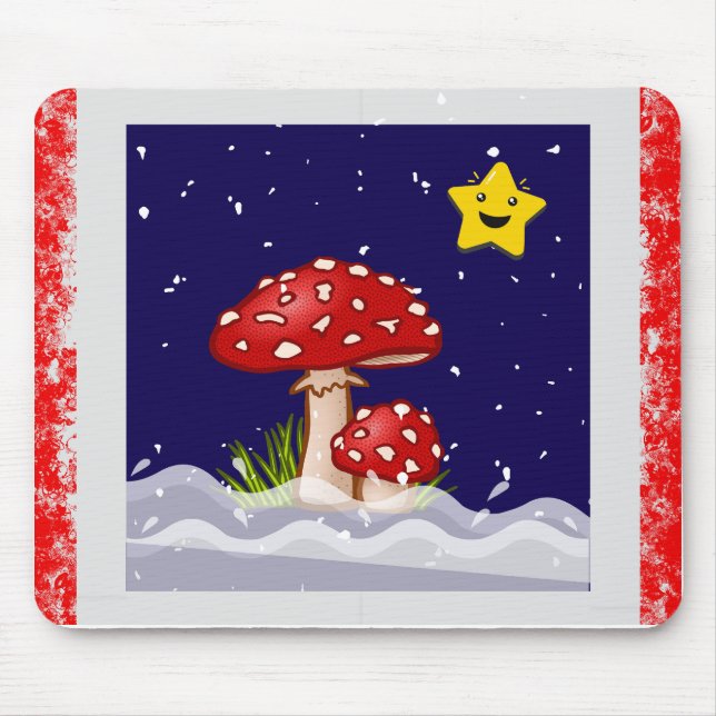 Christmas design mushrooms  mouse pad (Front)