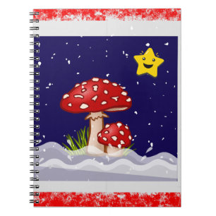 Christmas design mushrooms notebook